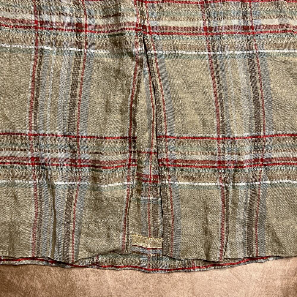 Vintage 90s Lonergan / Amerigo Pleated Plaid Maxi Skirt Tan Academia Retro Indie View 5